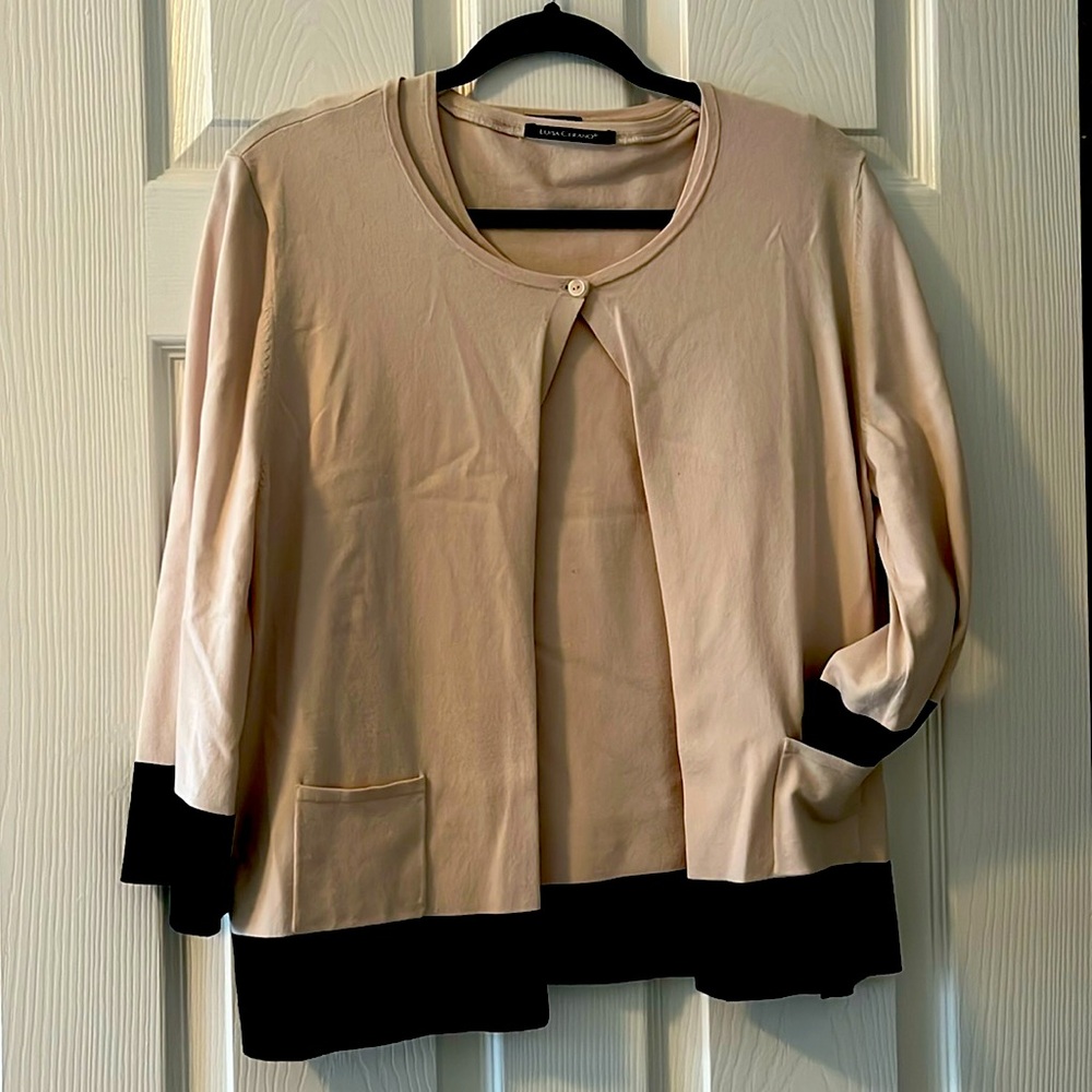 Luisa Cerano sweater set - bright with black. Size 12 for jeans or dress
